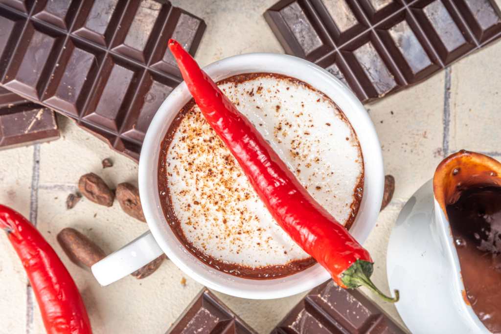 spicy red chili and dark chocolate combined into delicious chili