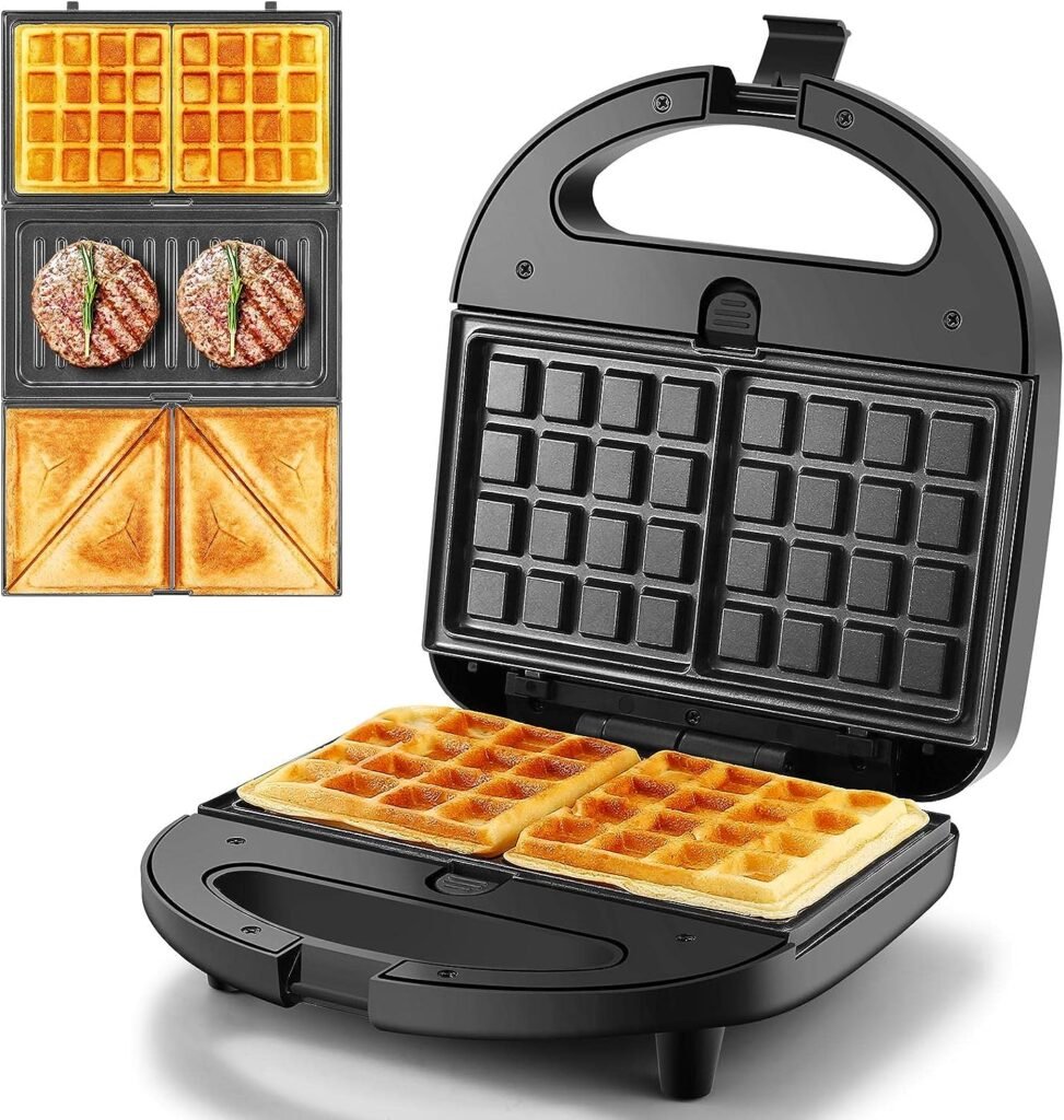 OSTBA 3-in-1 Sandwich Maker, Panini Press and Waffle Iron Set